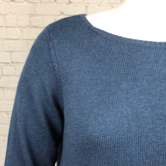 0X 1X 2X 3X Style Co Navy Ruffle Sleeve/Hem Sweater - Picture 5 of 6